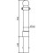 Dekorativ puller | st�lr�r � 140 mm | fastmonteret, til indst�bning i beton med jordanker, total l�ngde ca. 1400 mm | med 2 �jer